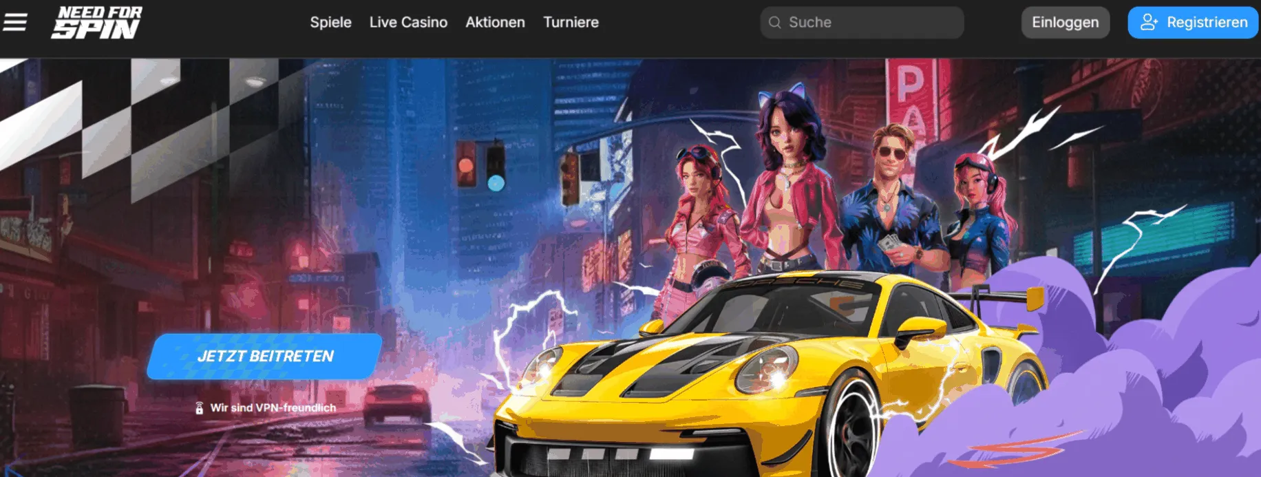 Need for Spin Casino Startseite